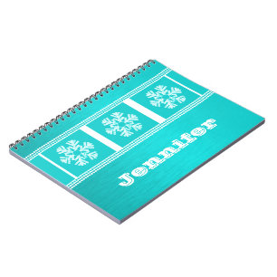 Modernes Snowflakes-Notebook, Aqua Notizblock