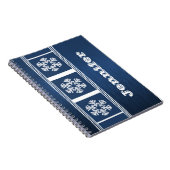 Modernes Snowflakes-Notebook, blau Notizblock (Rechte Seite)