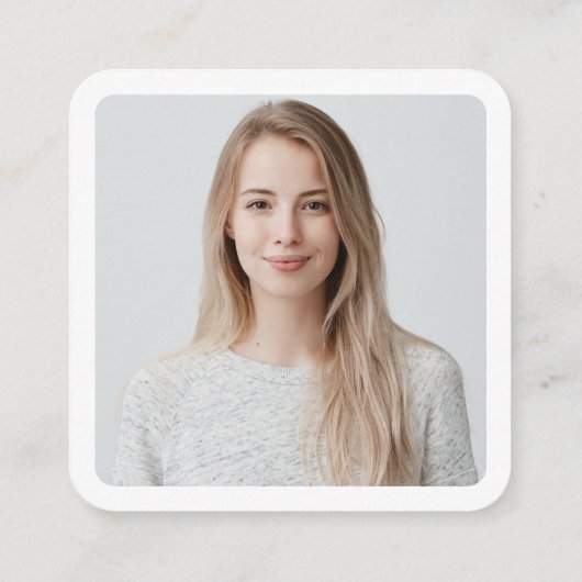 Modernes Social Media Twitter Folge-Foto Quadratische Visitenkarte (Rückseite)