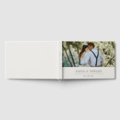 Modernes Soft Beige und Silver Wedding Foto Gästebuch (Voll)