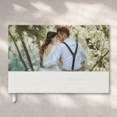 Modernes Soft Beige und Silver Wedding Foto Gästebuch