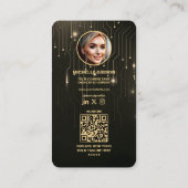 Modernes Software Engineer Black Gold Monogram Visitenkarte (Rückseite)