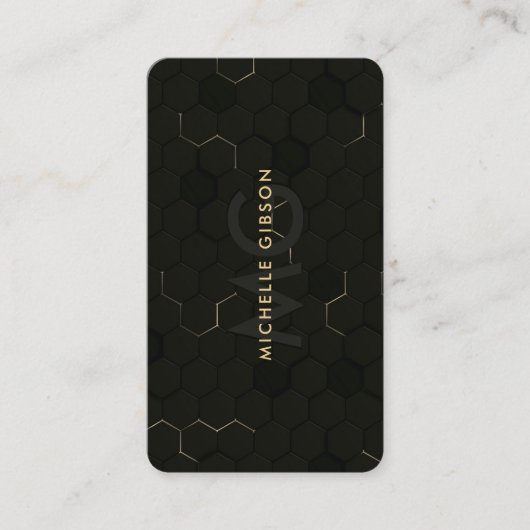 Modernes Software Engineer Monogram Black Gold Visitenkarte (Vorderseite)