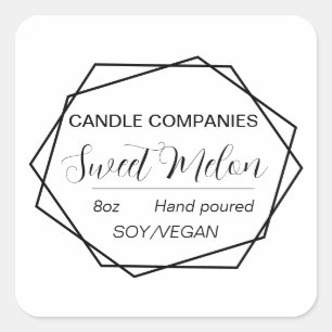 Modernes Soja Vegan Candle Maker Business Quadratischer Aufkleber