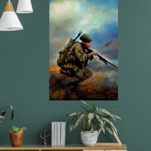 Modernes Soldat AI Digital Art Poster #01