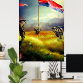 Modernes Soldat AI Digital Art Poster #02 (Heimbüro)