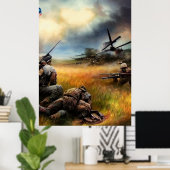 Modernes Soldat AI Digital Art Poster #03 (Heimbüro)