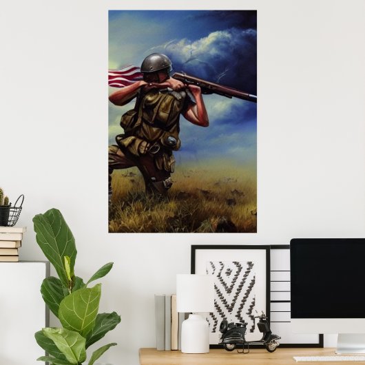 Modernes Soldat AI Digital Art Poster #04 (Heimbüro)