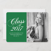 Modernes Solid Green | Ankündigung des Abschlusses (Vorderseite)