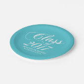 Modernes Solid Türkis | Abschluss Pappteller (Schrägansicht)