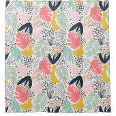 Modernes SommerFun tropisches, farbenfrohes Muster Duschvorhang (Vorderseite)