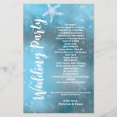 Modernes Sommerhochzeitprogramm für das Blaue Meer Flyer (Hinten)