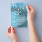 Modernes Sommerhochzeitprogramm für das Blaue Meer Flyer (Handgriff)