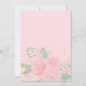 Modernes Sommerrosa-grünes Brautparty Einladung (Rückseite)