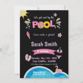 Modernes Sommerschwimmbad-Party laden ein Einladung (Vorderseite)