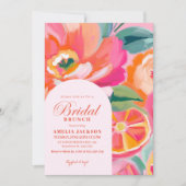 Modernes Sommerzitrus Orange Brautparty Einladung (Vorderseite)