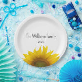 Modernes Sonnenblumen Sommerfamilie Wiedersehen Ba Pappteller (Party)