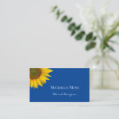 Modernes Sonnenblumenblau Visitenkarte (Stehend Vorderseite)