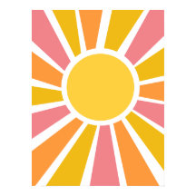 Modernes Sonnenburstposter der 1970er Jahre