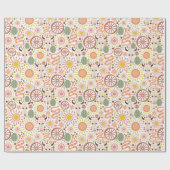 Modernes Sonnenmuster für Western-Kuh-Schädelwüste Geschenkpapier (Flach)