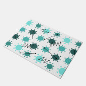 Modernes Sonnenschein Türkis Mitte des Jahrhundert Fußmatte (Schrägansicht)