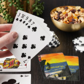 Modernes Sonnenset - Anpassungsname Spielkarten (In Situ)