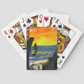 Modernes Sonnenset - Anpassungsname Spielkarten (Rückseite)