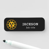 Modernes Sonnenstrahlsymbol Namensschild (Beispiel)