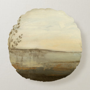 Modernes Sonnenuntergang-LandschaftsÖlgemälde Rundes Kissen