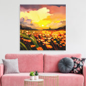 Modernes Sonnenuntergang über Blume Leinwanddruck (Insitu (Wohnzimmer))