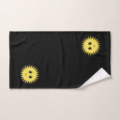 Modernes, sonniges Gesicht auf Schwarz und Weiß Badhandtuch Set (Handtuch)