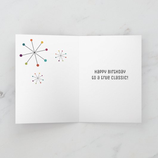 Modernes, sonniges Vintages Geburtstag Karte (Innenseite)