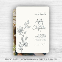 Modernes Space Gray Foliage Kontur Foto Hochzeit
