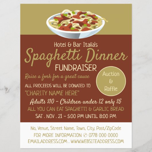 Modernes Spaghetti Dinner Fundraiser Event Flyer (Vorne)