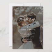 Modernes spanisches Black Overlay Foto Hochzeit Einladung (Vorderseite)