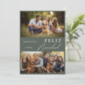Modernes Spanisches Feliz Navidad Foto Weihnachten (Stehend Vorderseite)