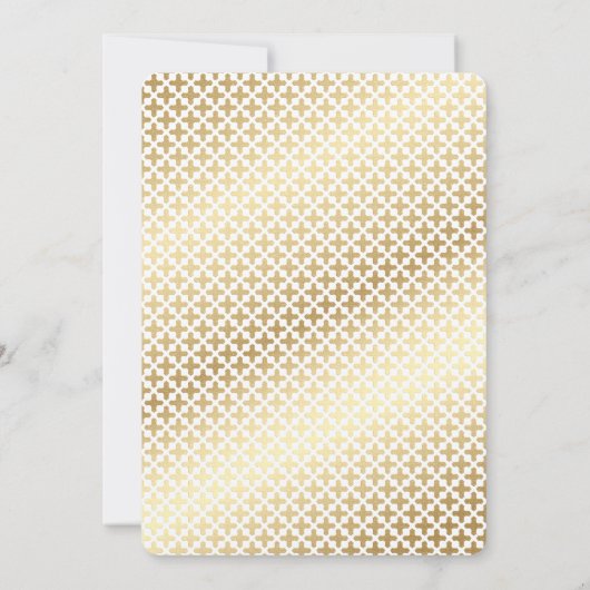 Modernes Spanisches Gold Erste Kommunion Einladung (Rückseite)