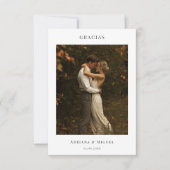 Modernes Spanisches Hochzeitsgracias-Foto Dankeskarte (Vorderseite)