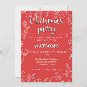 Modernes Sparkle und Chef: Weihnachten Party Einladung