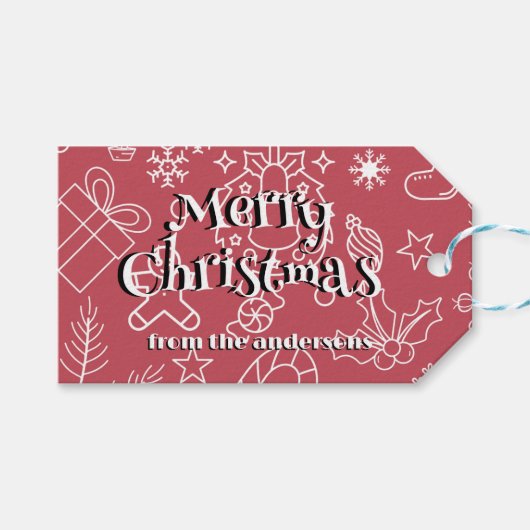 Modernes Sparkle und Chef: Weihnachten Party Geschenkanhänger (Vorderseite (Horizontal))