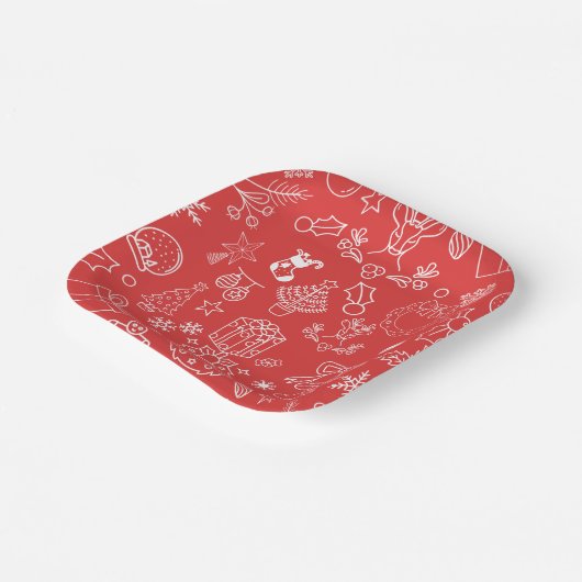 Modernes Sparkle und Chef: Weihnachten Party Pappteller (Gewinkelt)