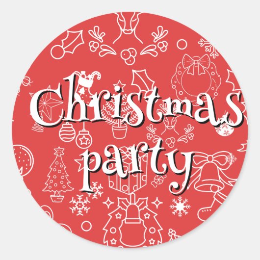 Modernes Sparkle und Chef: Weihnachten Party Runder Aufkleber (Vorderseite)