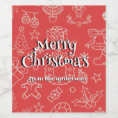 Modernes Sparkle und Chef: Weihnachten Party Weinetikett (Einzelnes Label)