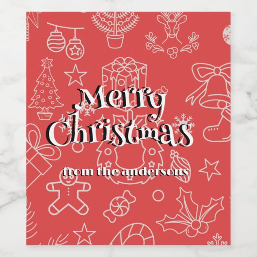 Modernes Sparkle und Chef: Weihnachten Party Weinetikett (Einzelnes Label)