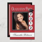 Modernes Spaß-Abschluss-Party-Gewohnheits-Foto Einladung (Vorne/Hinten)