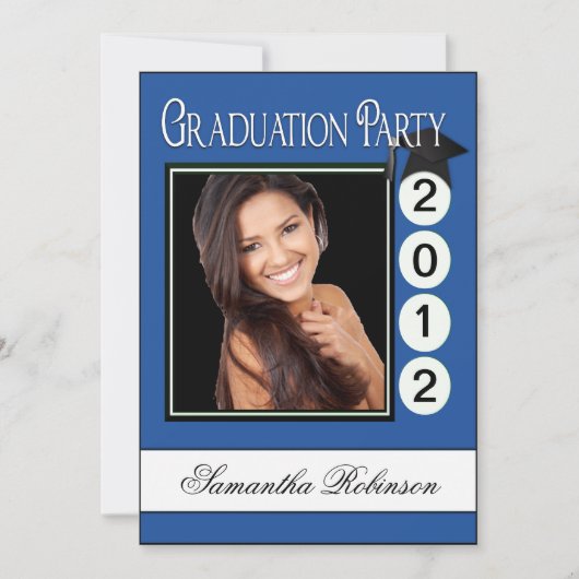 Modernes Spaß-Abschluss-Party-Gewohnheits-Foto Einladung (Vorderseite)