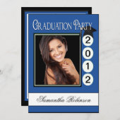 Modernes Spaß-Abschluss-Party-Gewohnheits-Foto Einladung (Vorne/Hinten)