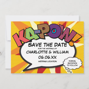 Modernes Spaß-Comicbuch KA-POW Save The Date