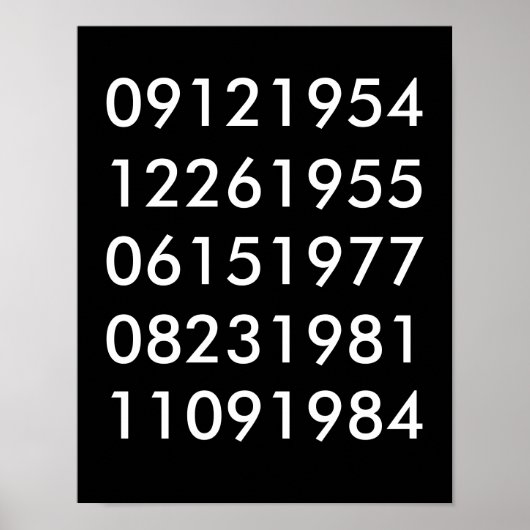 Modernes Special Dates Poster (Vorne)