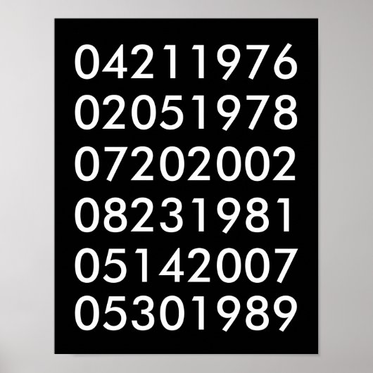 Modernes Special Dates Poster (Vorne)